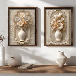 Wallity NAL197-70 Pinturas Decorativas en MDF con Marco Multicolor (2 Piezas)